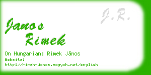 janos rimek business card