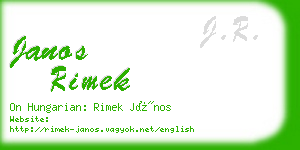 janos rimek business card
